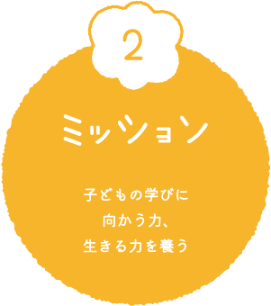 ミッション　子どもの学びに向かう力、生きる力を養う