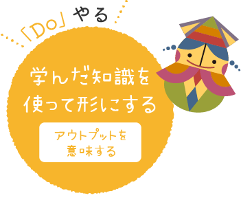 「Do」やる　学んだ知識を使って形にする　アウトプットを意味する